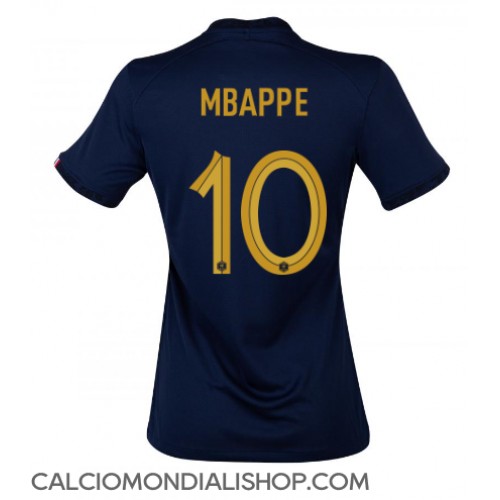 Maglie da calcio Francia Kylian Mbappe #10 Prima Maglia Femminile Mondiali 2022 Manica Corta